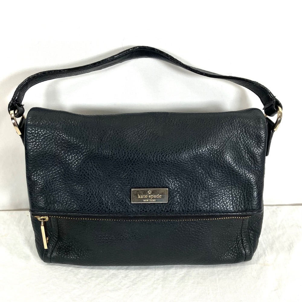 Kate Spade New York Highland Place Mini Maria Black Pebble Leather Crossbody Bag